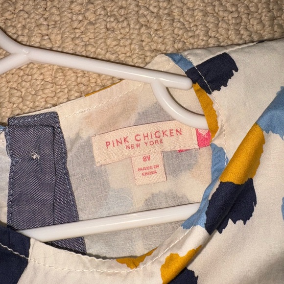 Pink Chicken Stevie Blue Yellow Dot Dress 8 - Picture 2 of 3